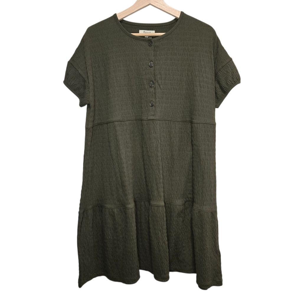 Madewell (Re)sourced Crinkle-Knit Tiered Mini Dress